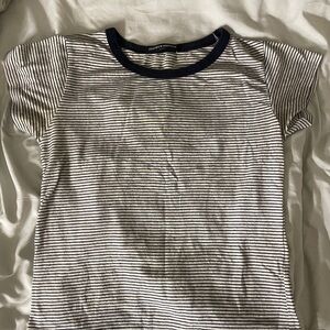 Brandy Melville Black and White Striped Tee